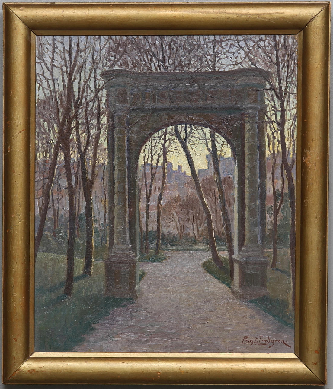 ERNST LINDGREN. Olja på duk, signerad.