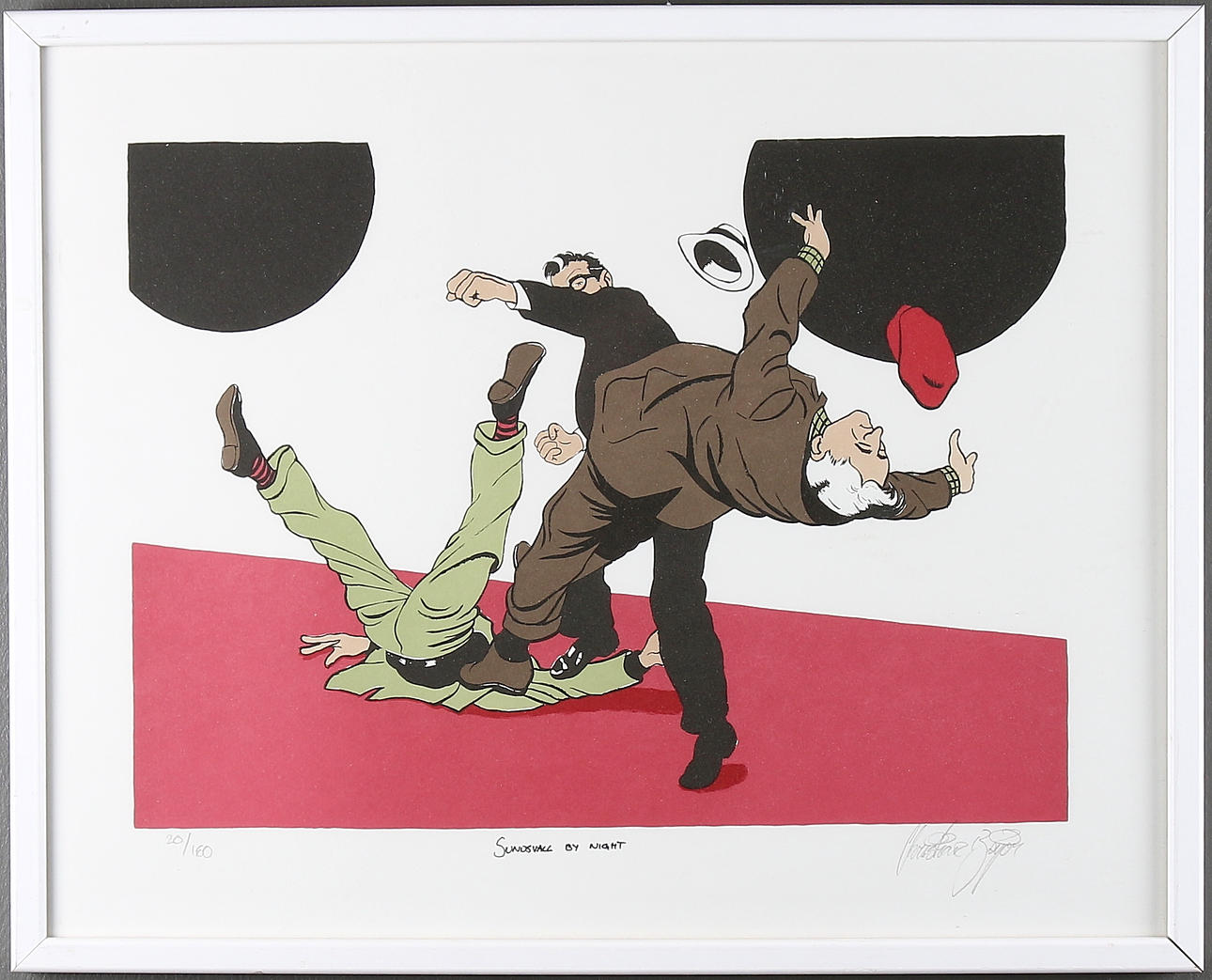 CHRISTIAN BEIJER. "Sundsvall By Night", litografi, signerad och numrerad 20/160.