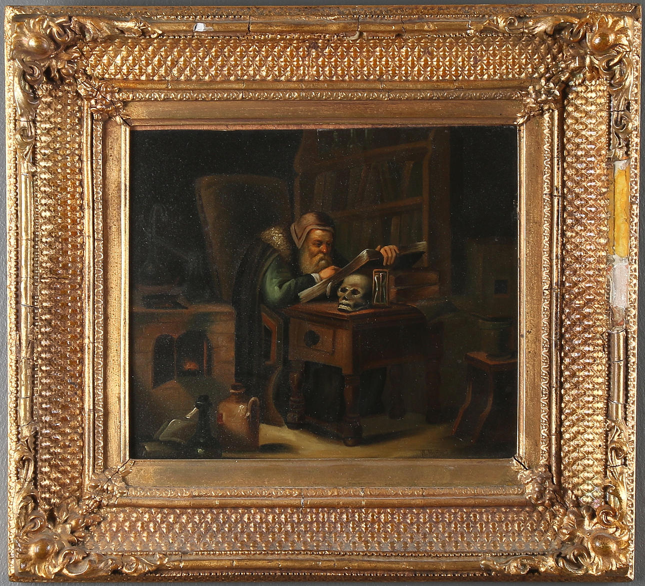 WILHELM VAN MIERIS. HANS ART. Olja på plåt, signerad.