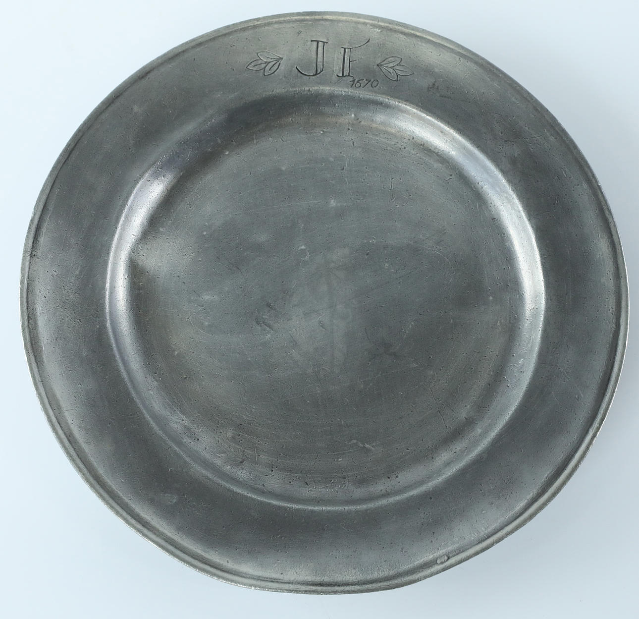 Pewter, marked JF 1670.