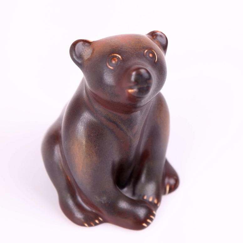 GUNNAR NYLUND. Figurin, björn, stengods, Rörstrand.