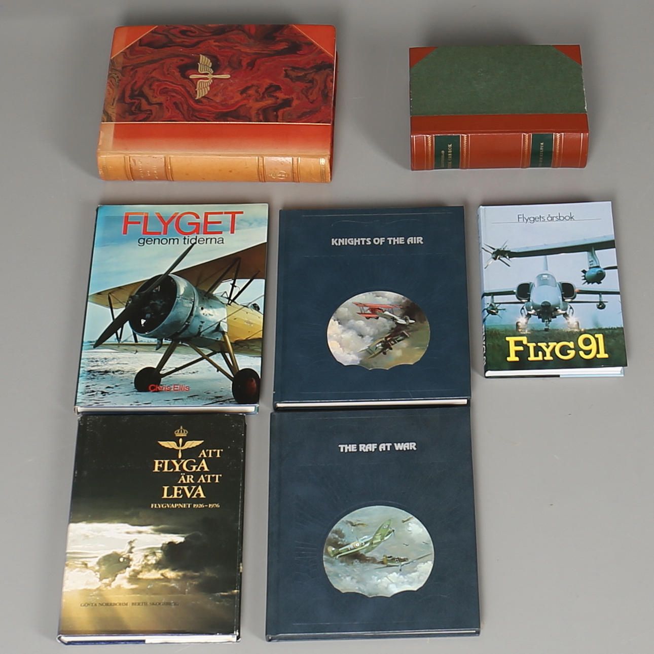 PARTI böcker. 7 st. Flyg, Svenska Flygvapnet, RAF. 1900-talet.