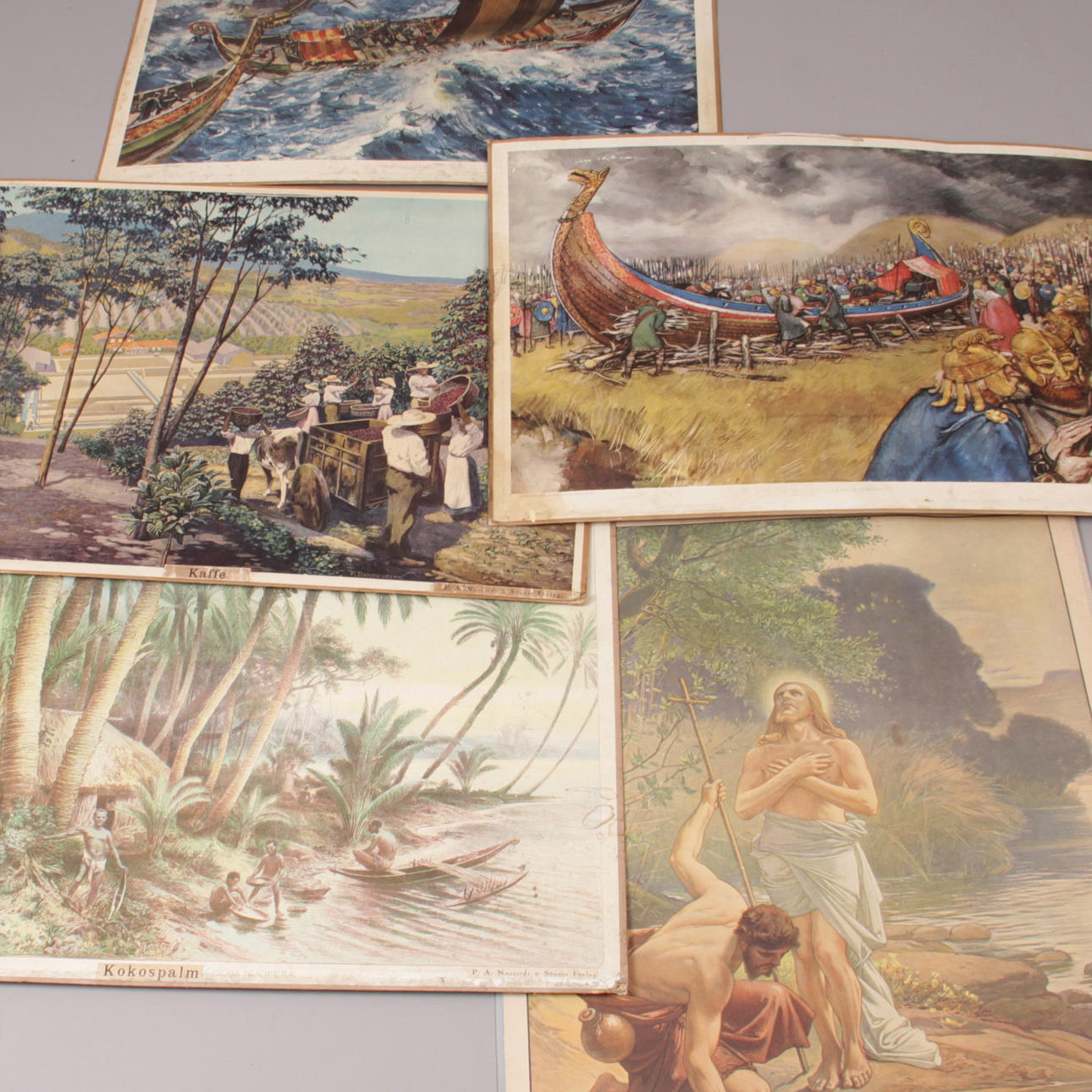 SKOLPLANSCHER, 5 st. P A Norstedt och söner, Stockholm.