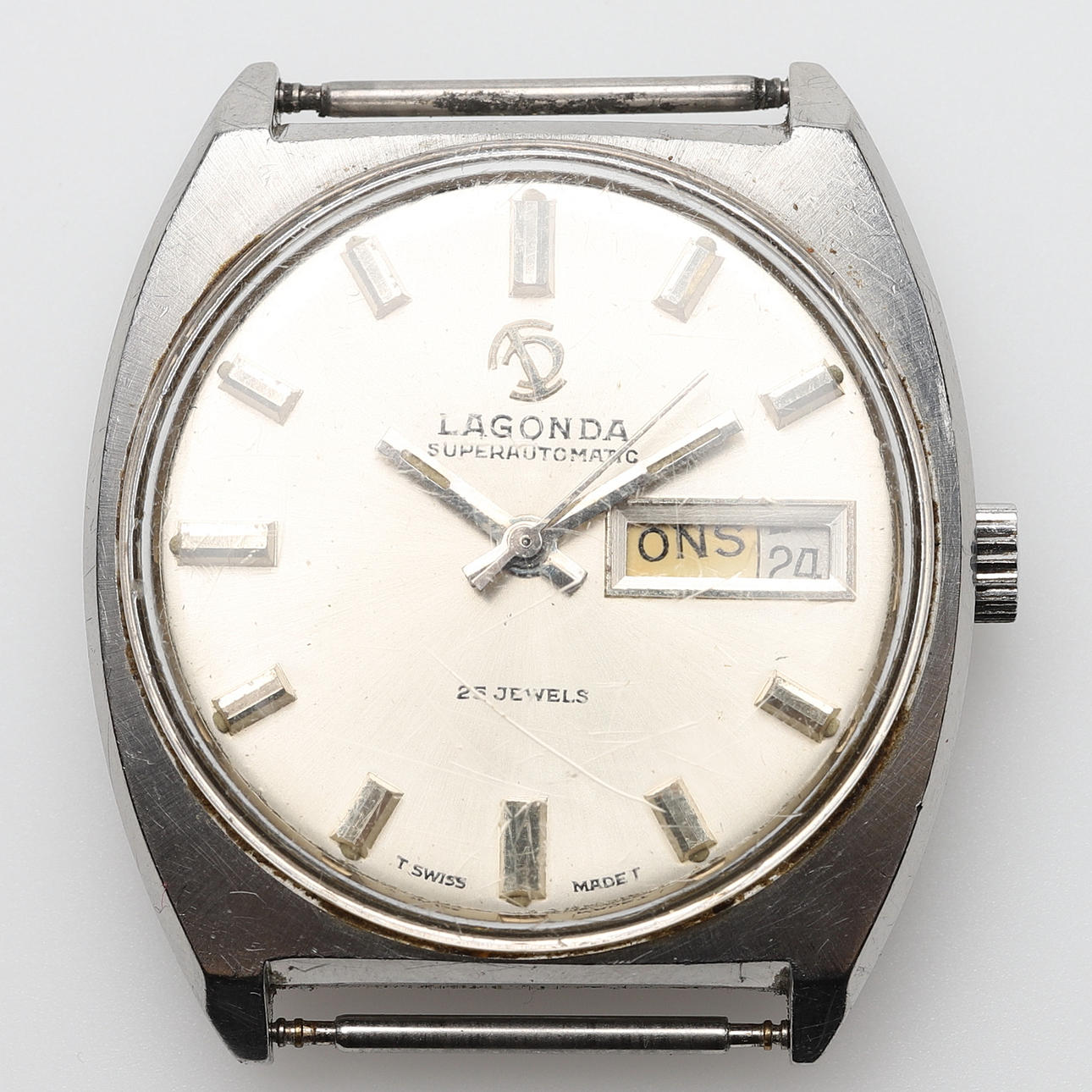 LAGONDA. rannekello, Superautomatic, kalenteri, 1980-luku.