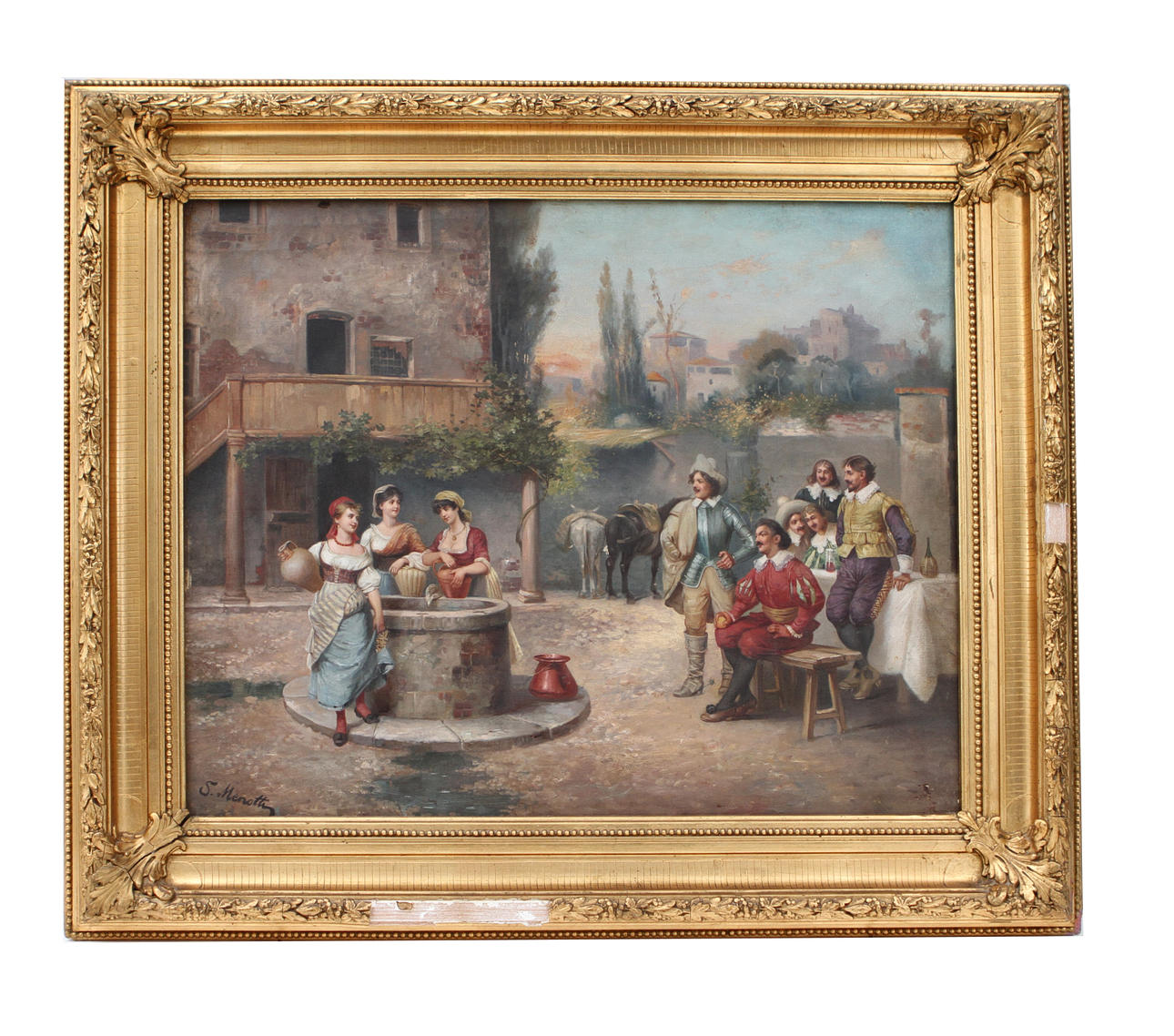S MENOTTI. Olja på duk, signerad.