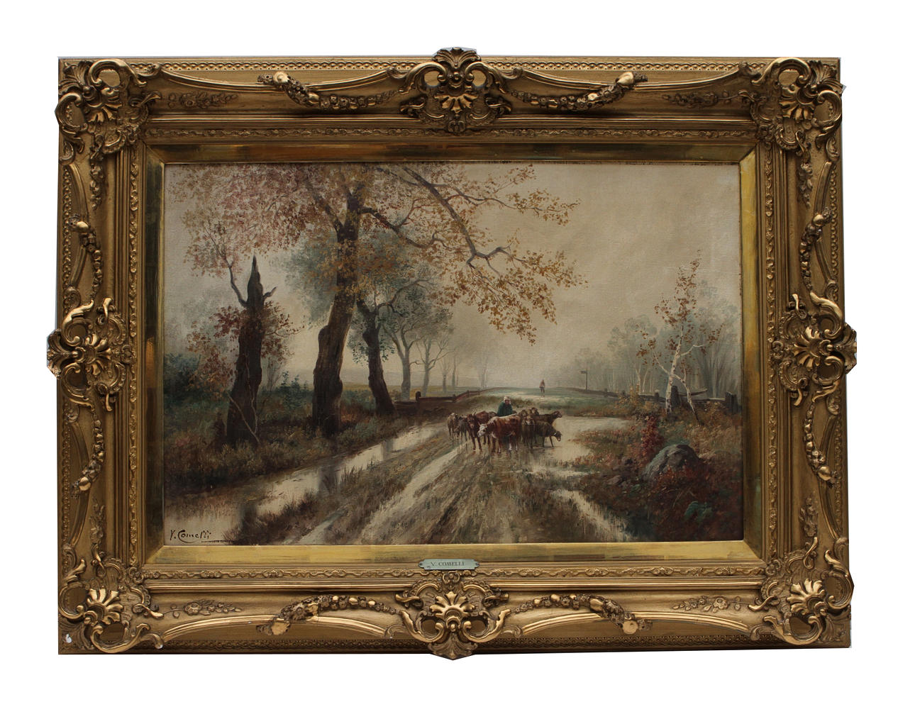 V COMELLI. Olja på duk, signerad.