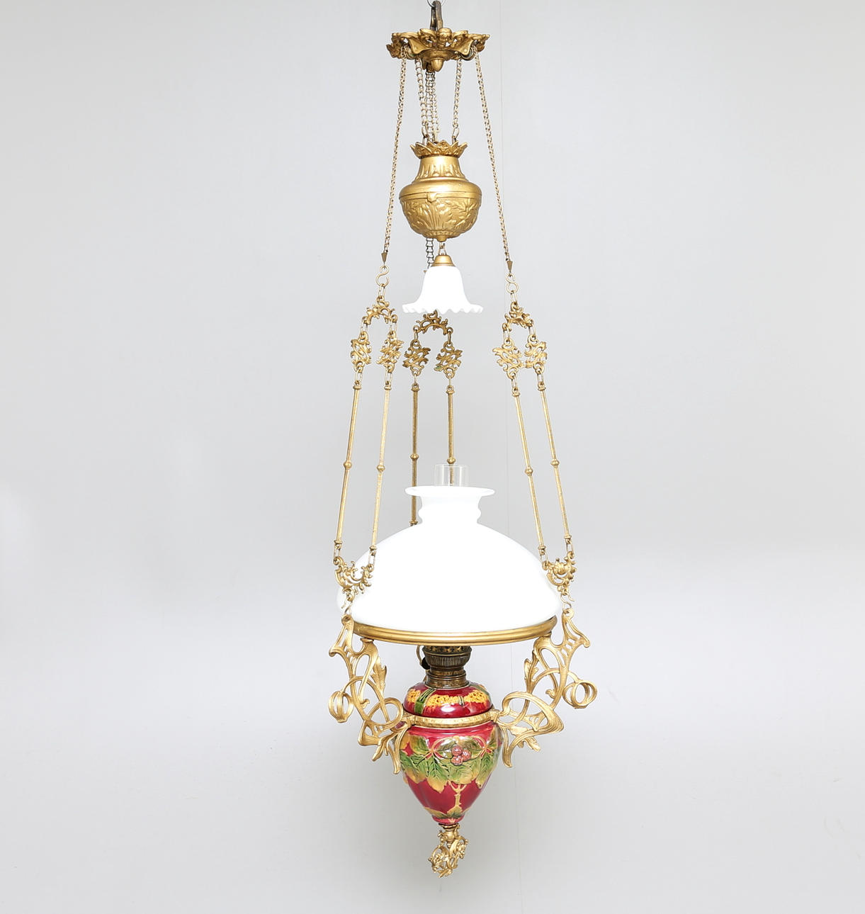 FOTOGENLAMPA, Majolika, 1880/90-tal.