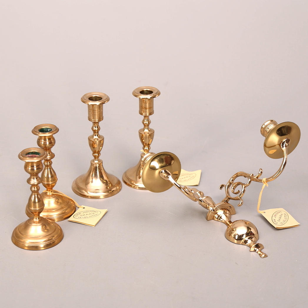 LJUSSTAKAR 2 par, VÄGGLAMPETT, Erik Jonsson Gelbgjuteri Skara.