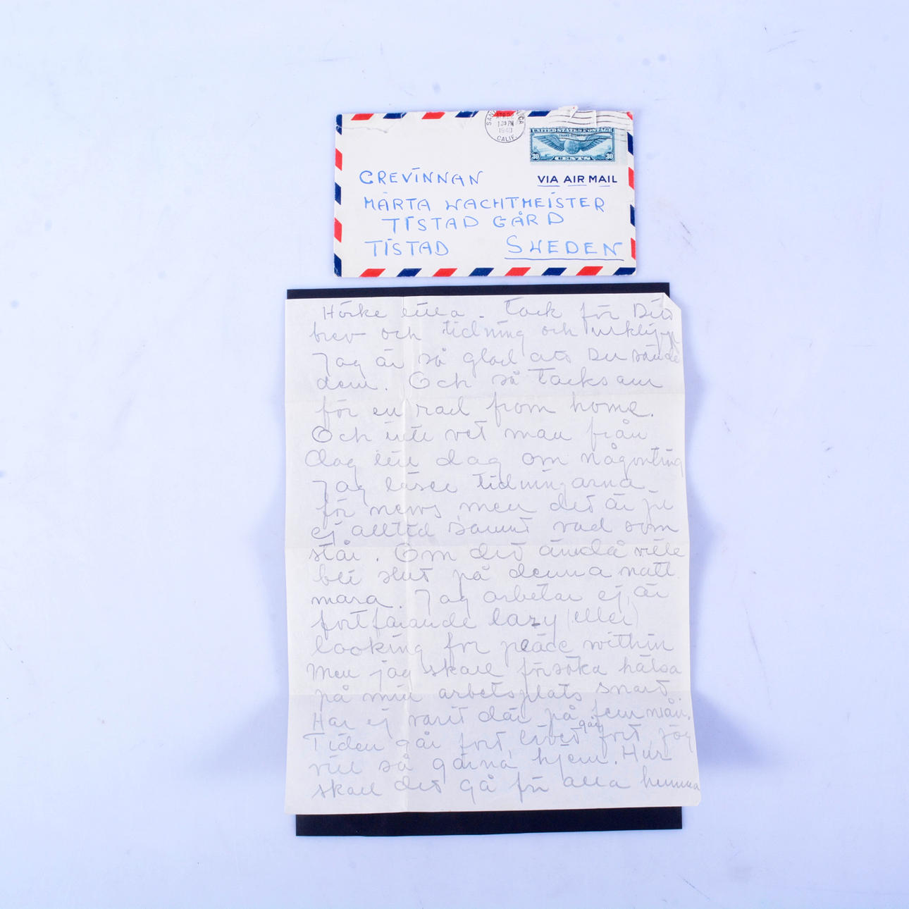 CARTA MANUSCRITA, Greta Garbo, 1940.