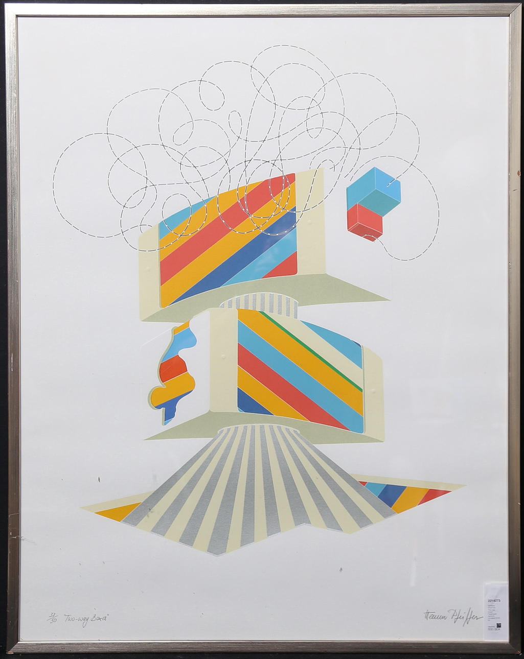 HERMAN PFEIFFER. "Two-way boxes". Color lithograph, signed, numbered 37/50.
