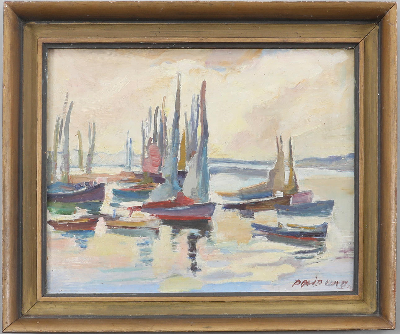 DAVID LINDH. olie på Panel, signeret.