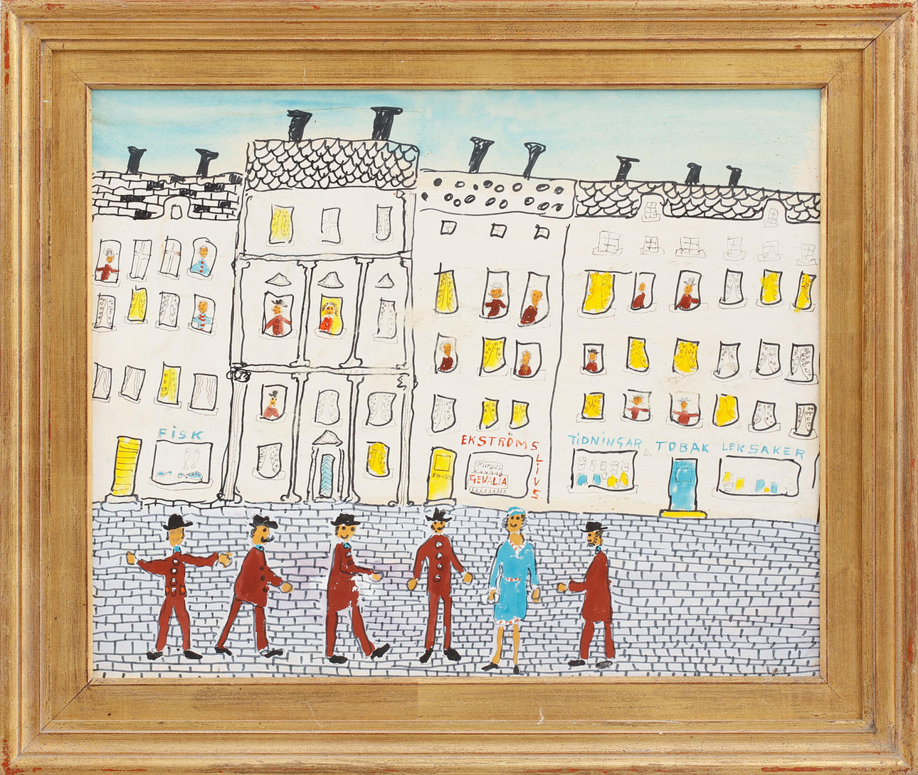 PER BERGMAN. figure scene, mixed media on cardboard, signed. Art ...