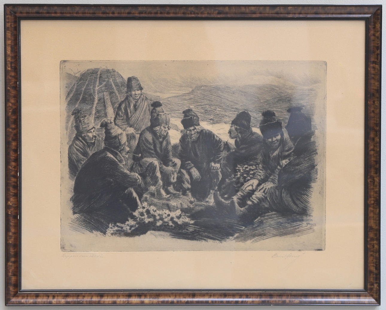 EMIL ÅBERG. etsning, signerad.