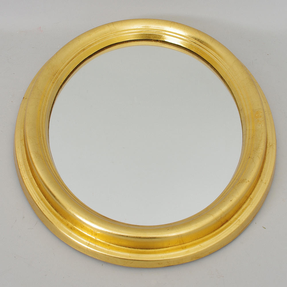 SPEGEL, oval, förgylld, 1900-tal.