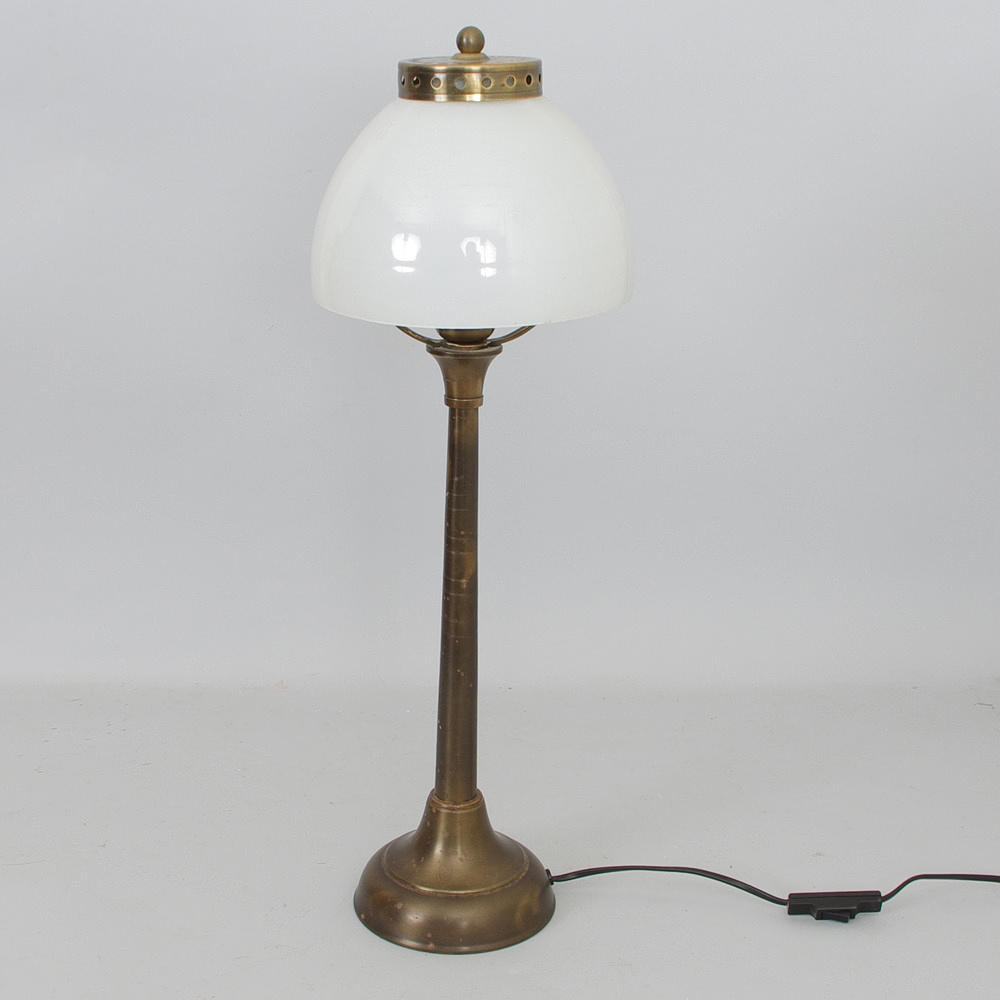 BORDSLAMPA, metall/glas.