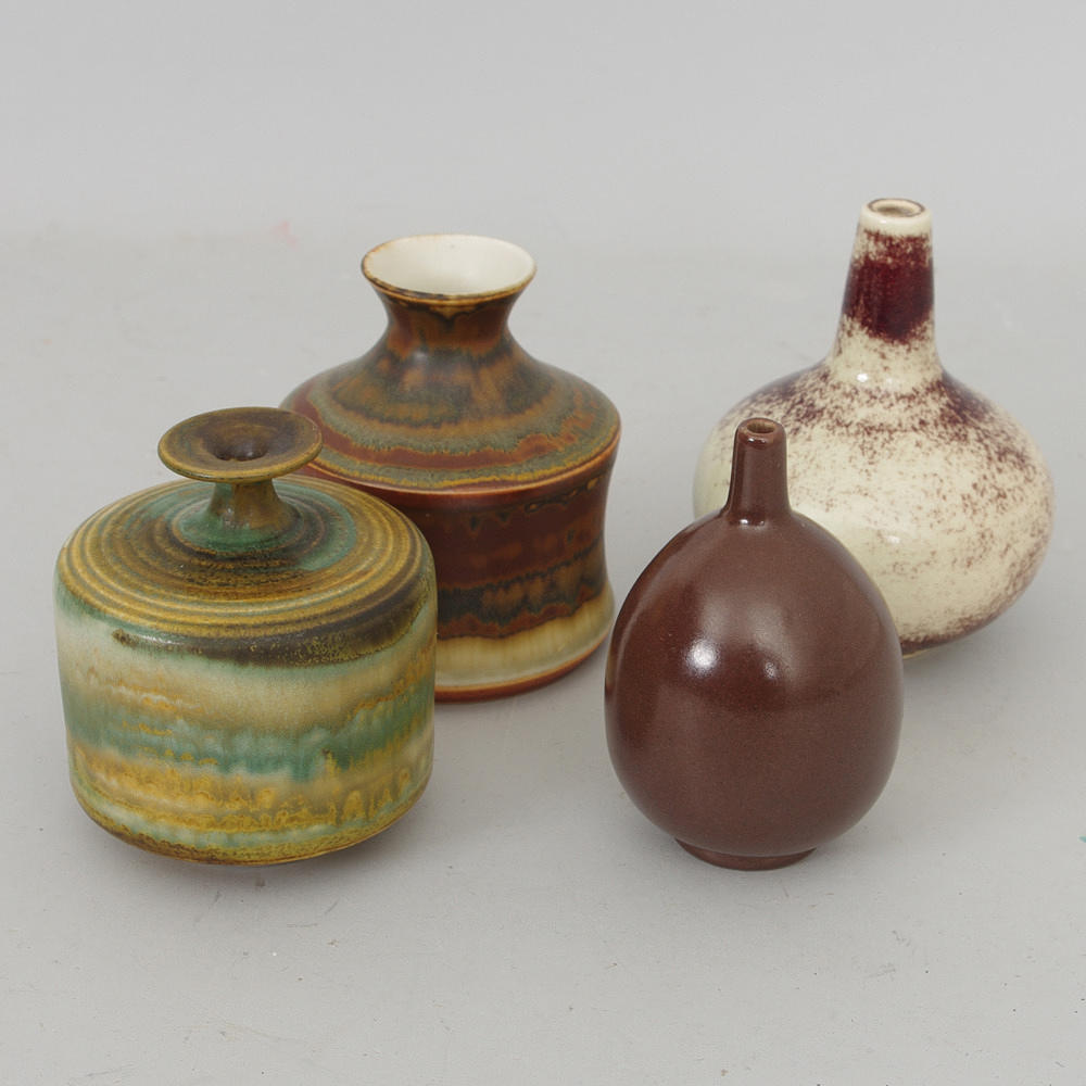 VASER, 4 stycken, keramik, Atte Holm, Tore Holm samt John Andersson.