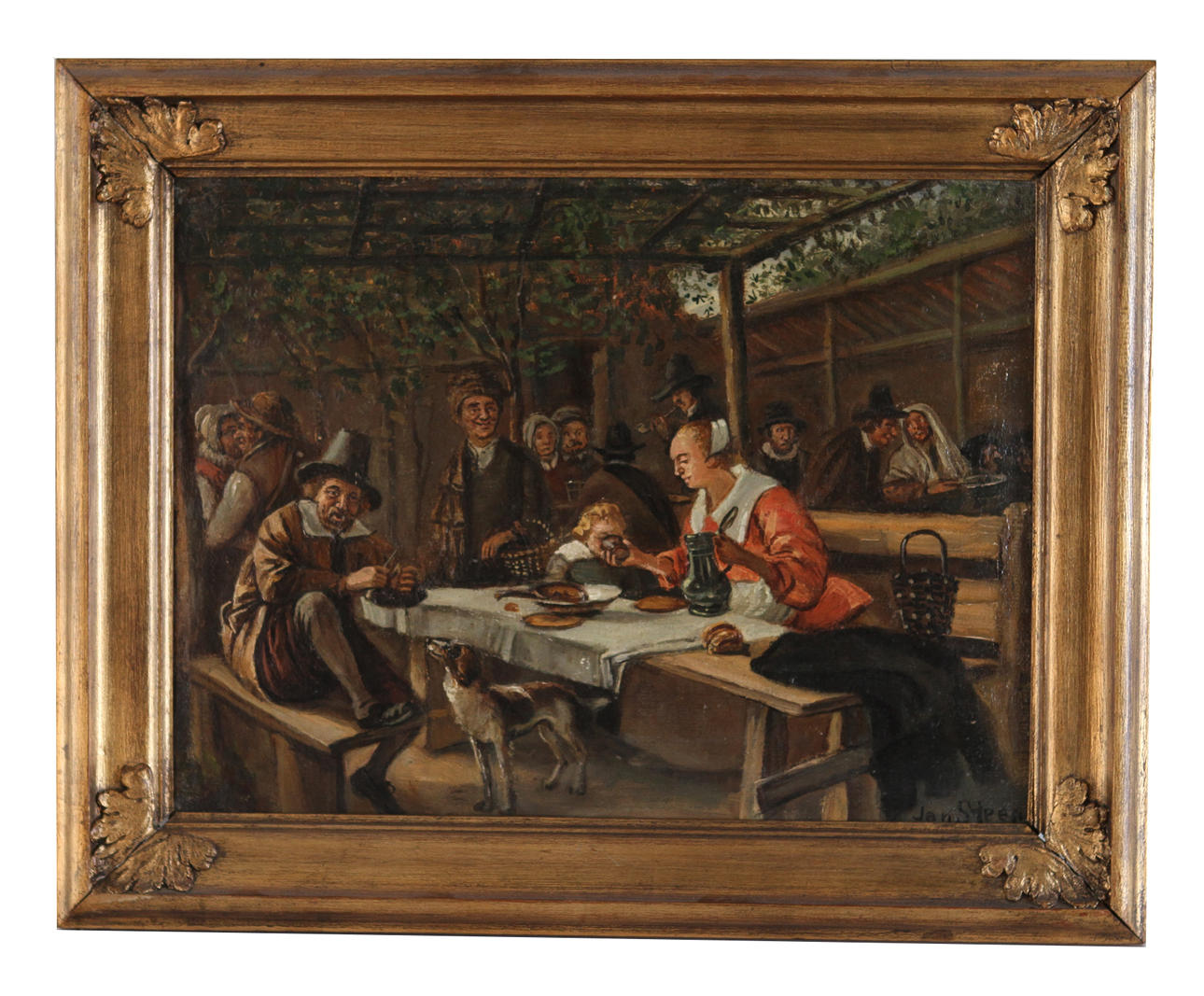 OKÄND KONSTNÄR. Olja på duk, signerad Jan Steen, 1800-tal.