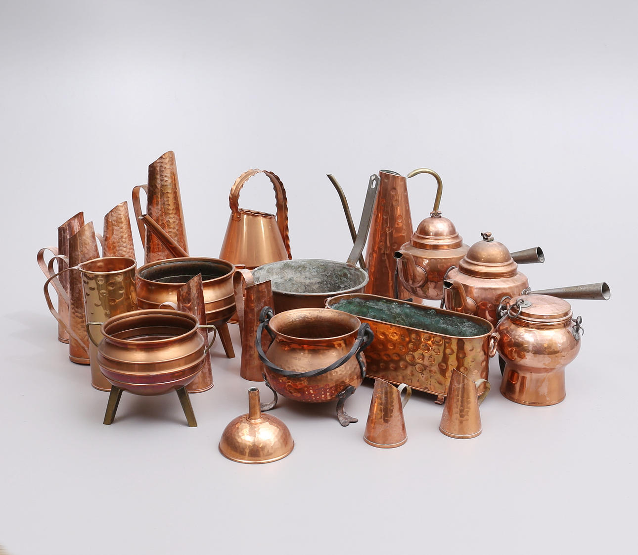 COPPER OBJECTS, 20 pcs, 1900s.