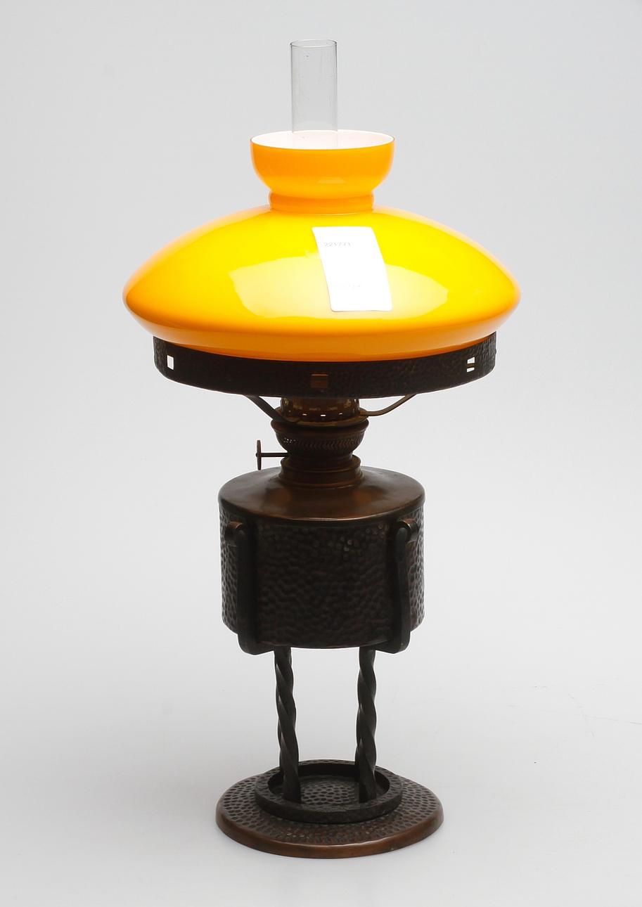 BORDSFOTOGENLAMPA, koppar, jugend, tidigt 1900-tal.