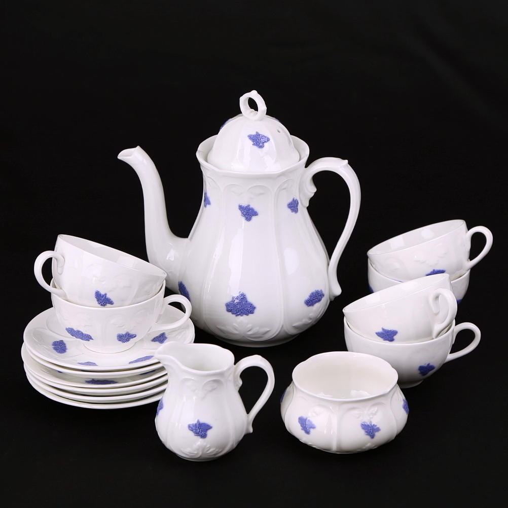 KAFFESERVIS 9 delar Blå Blom Gustavsberg.