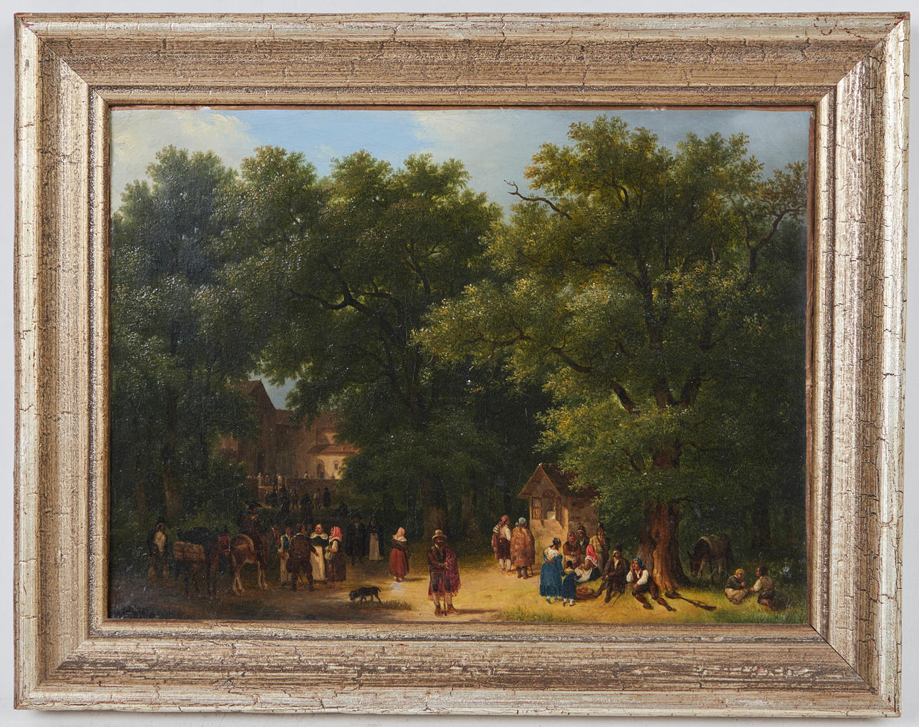 GUISEPPE CANELLA. Maalaus, kylänäkymä, 1826.