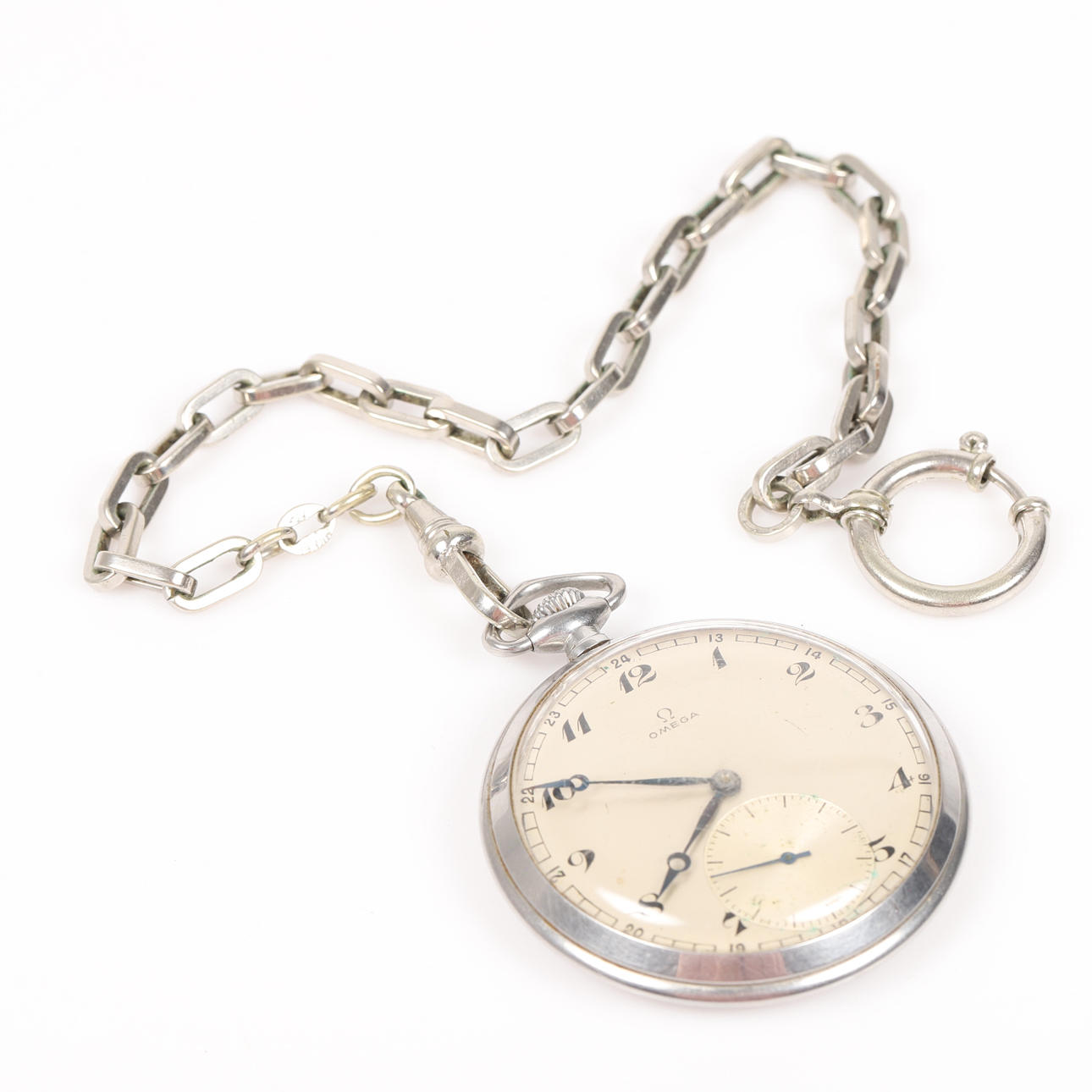 FICKUR, Omega, vitmetall, 1900-tal.