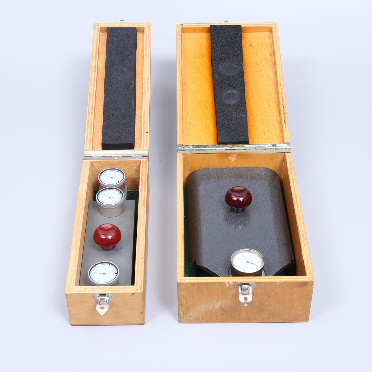 MEASURING INSTRUMENTS in wooden boxes, 2 pcs., Germany.