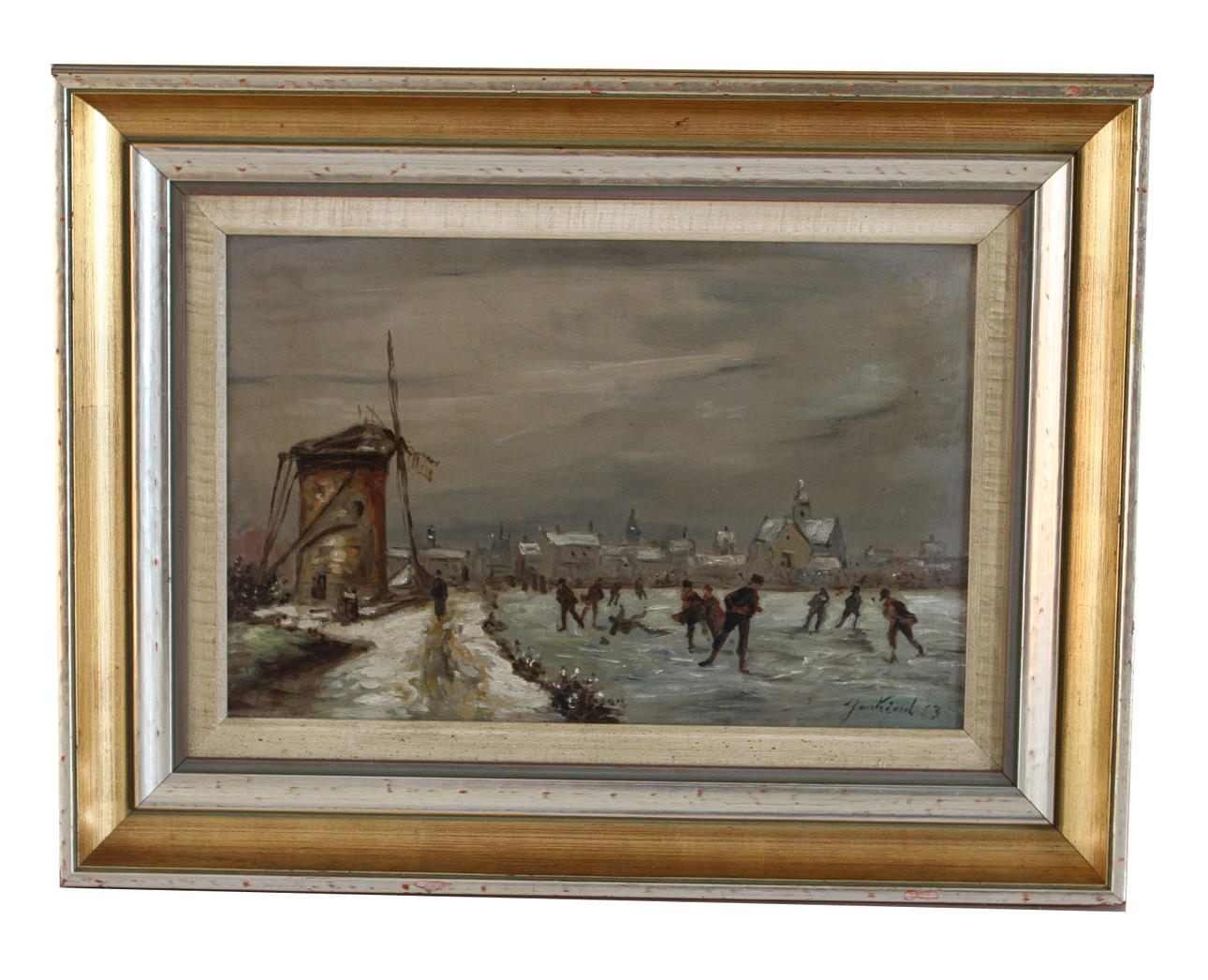 OKÄND KONSTNÄR. Olja på duk, signerad Jan Kind?.