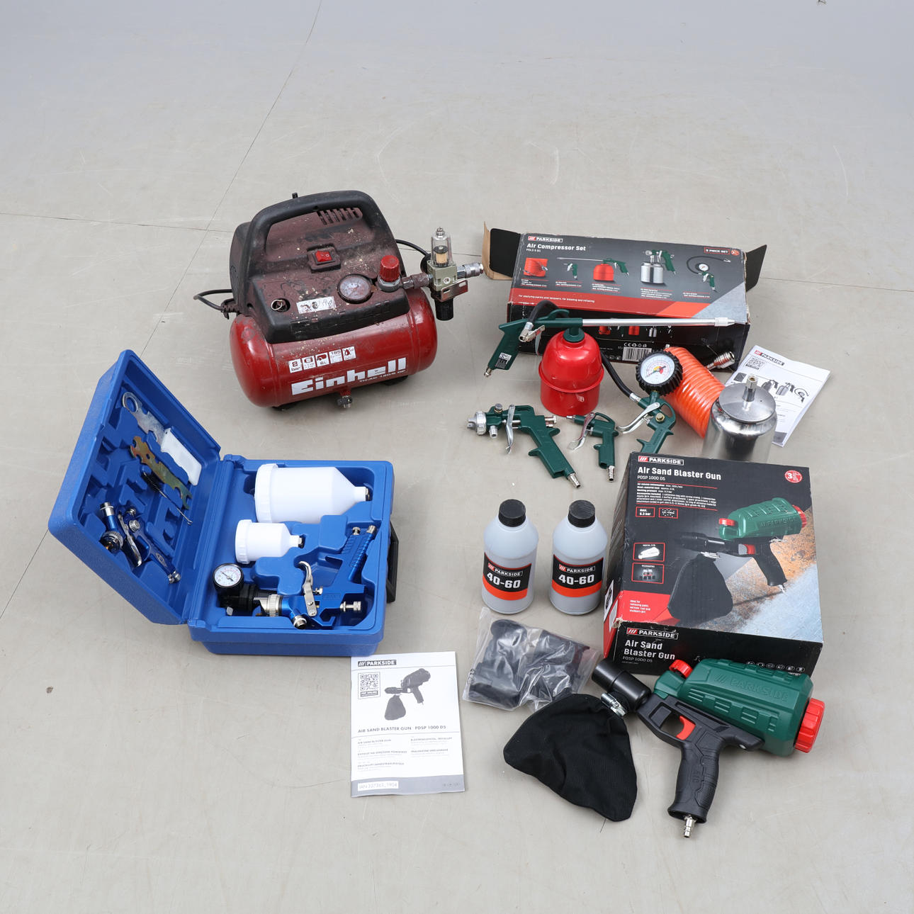 VERKTYG,kompressor,färgsprutor,bläster.