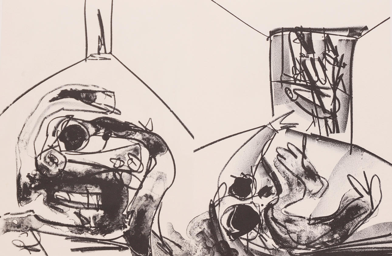 ANTONIO SAURA. UNTITLED, lithograph on paper.