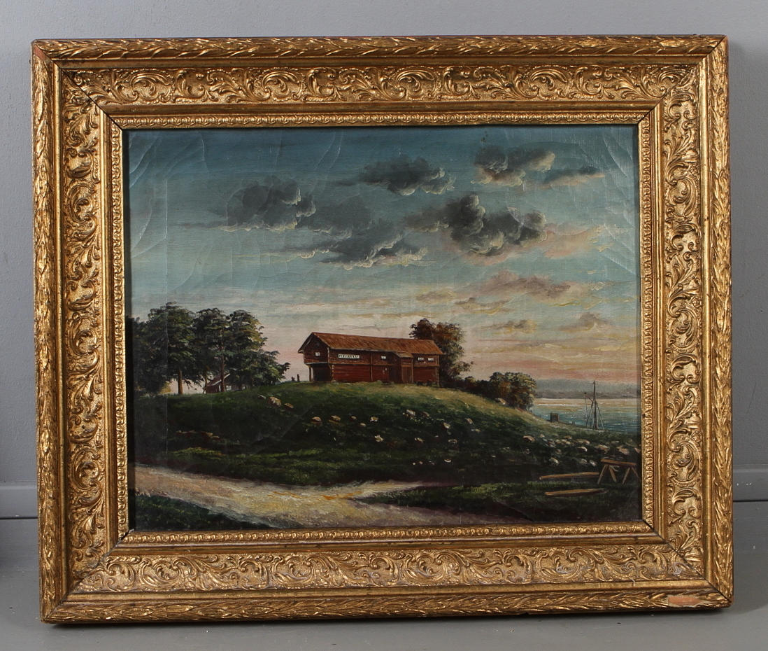 OIDENTIFIERAD KONSTNÄR. Ornässtugan, Dalarna, olja på duk, osignerad.