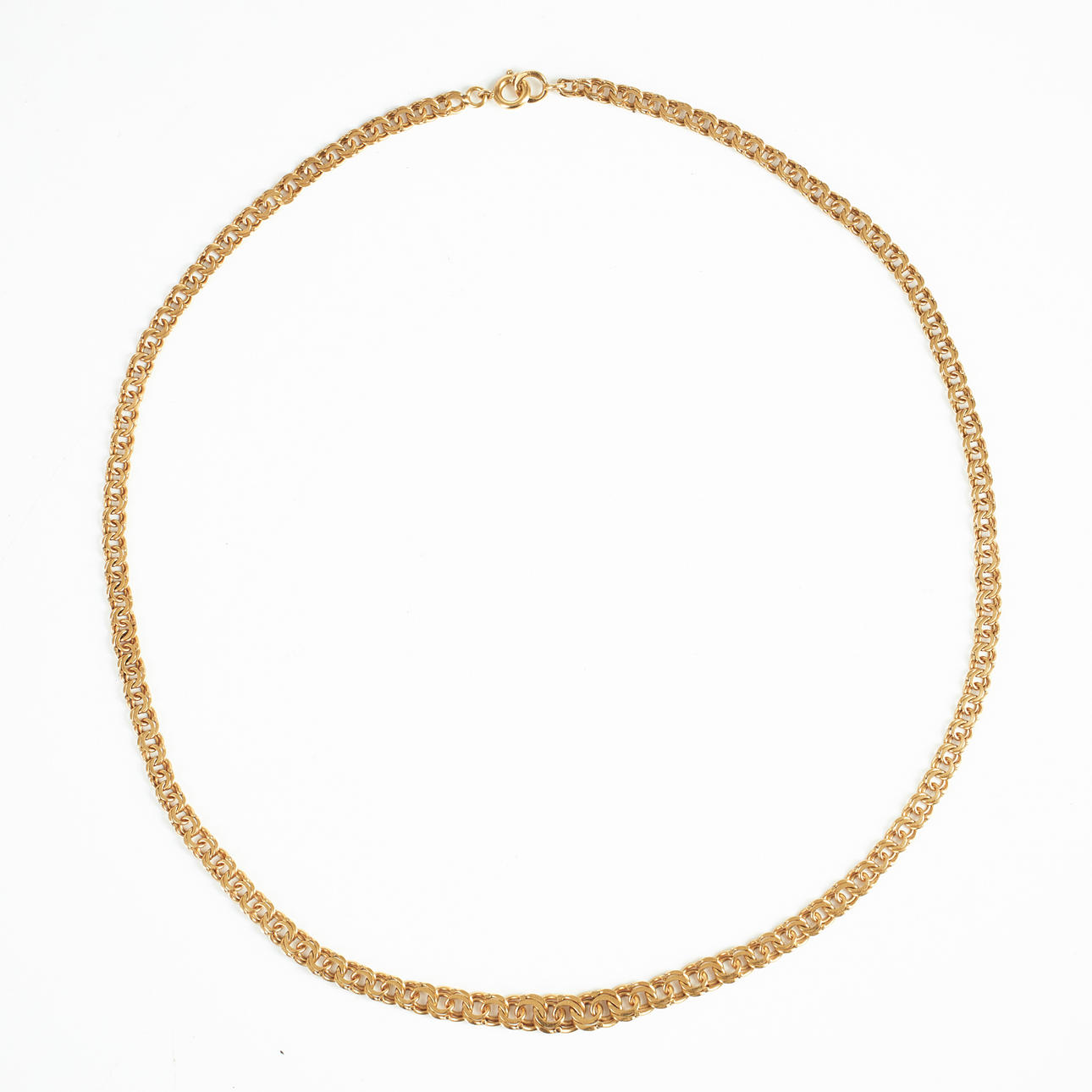 HALSKÆDE, 18 karat guld, doseret bismarckled.