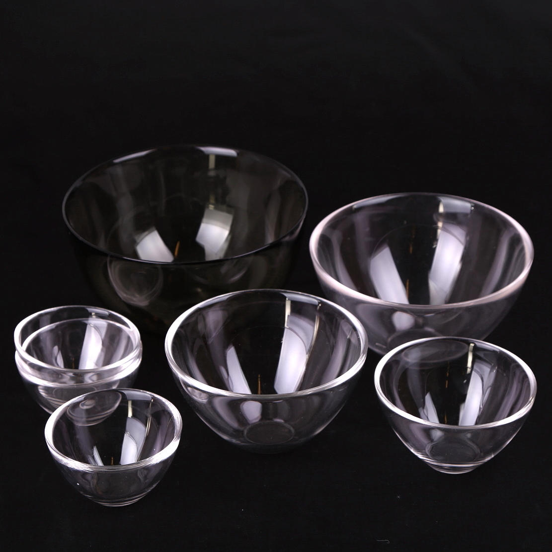 GLASSKÅLAR, 7 st, Fuga, Sven Palmqvist, Orrefors.