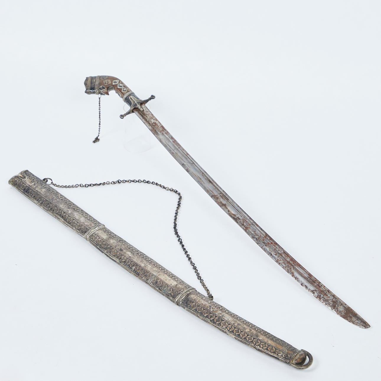 Silbermontierter Saif / Säbel, 19. Jahrhundert.