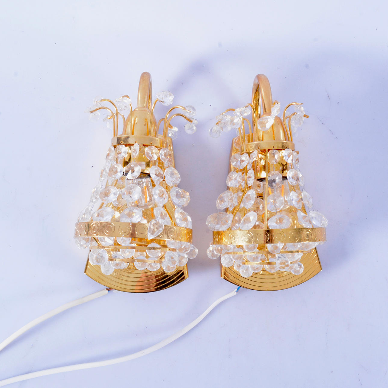 VÄGGLYSTRAR, 1-par, mässing/glas, Rap.