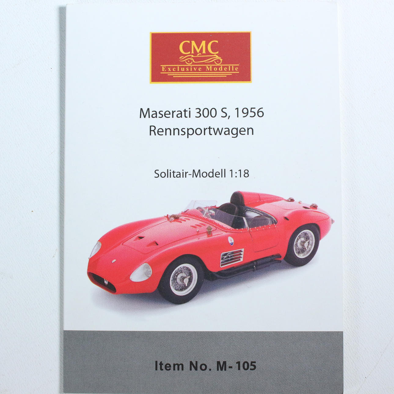 CMC. 'Maserati 300S racing car', 1956, scale 1:18. Toys