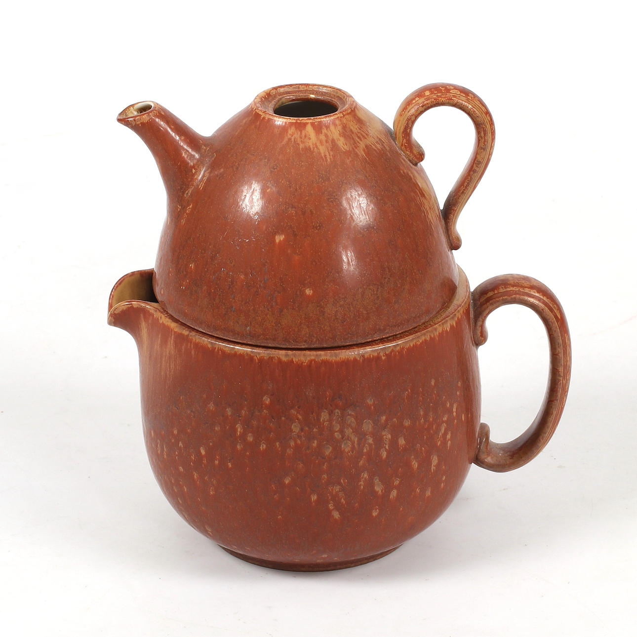 GUNNAR NYLUND. Teekannu, 2 osaa, kivitavara Rörstrand.