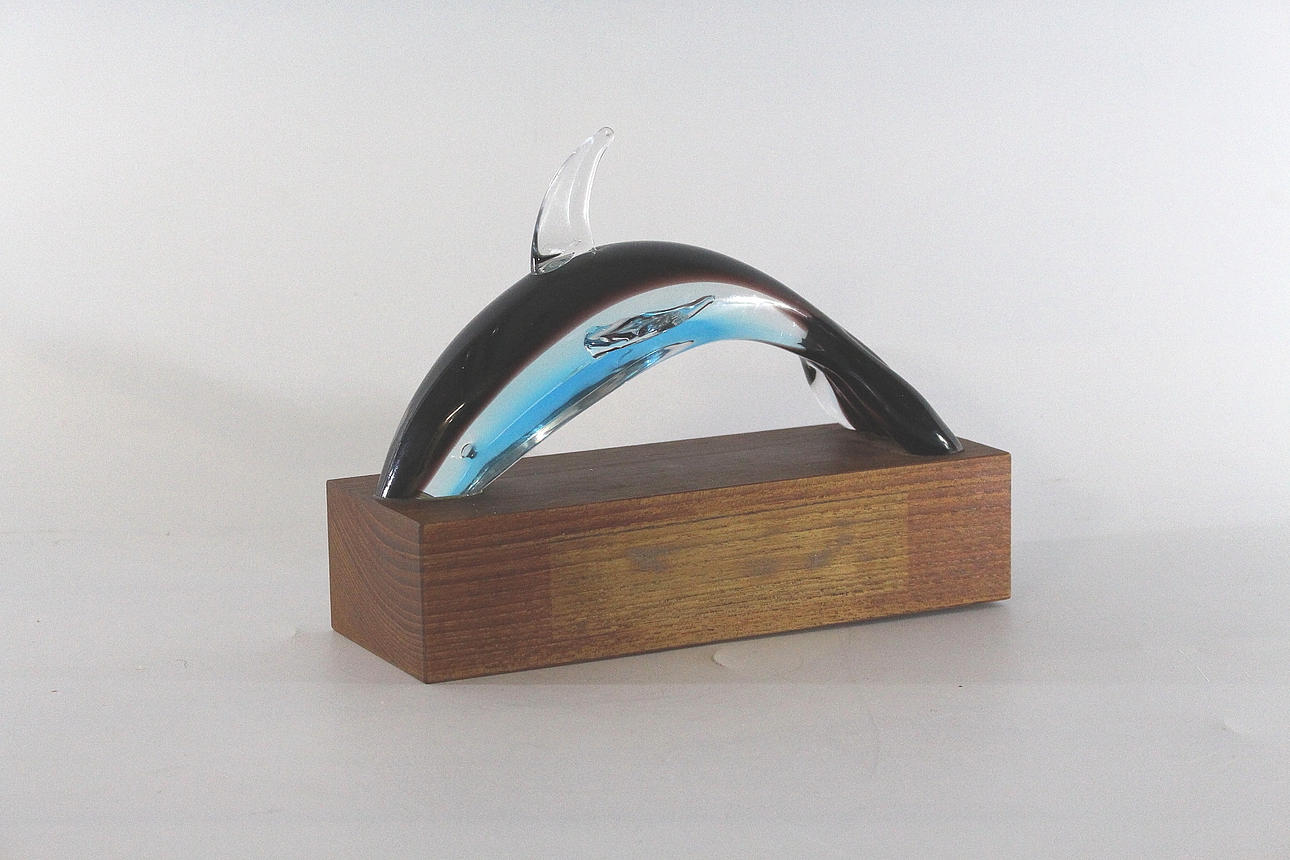 FIGURIN, glas, delfin, Murano.