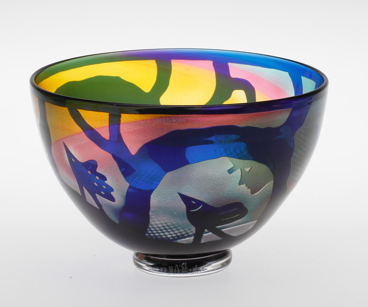 SKÅL, glas, Bertil Vallien, Kosta Boda Atelier, sign.