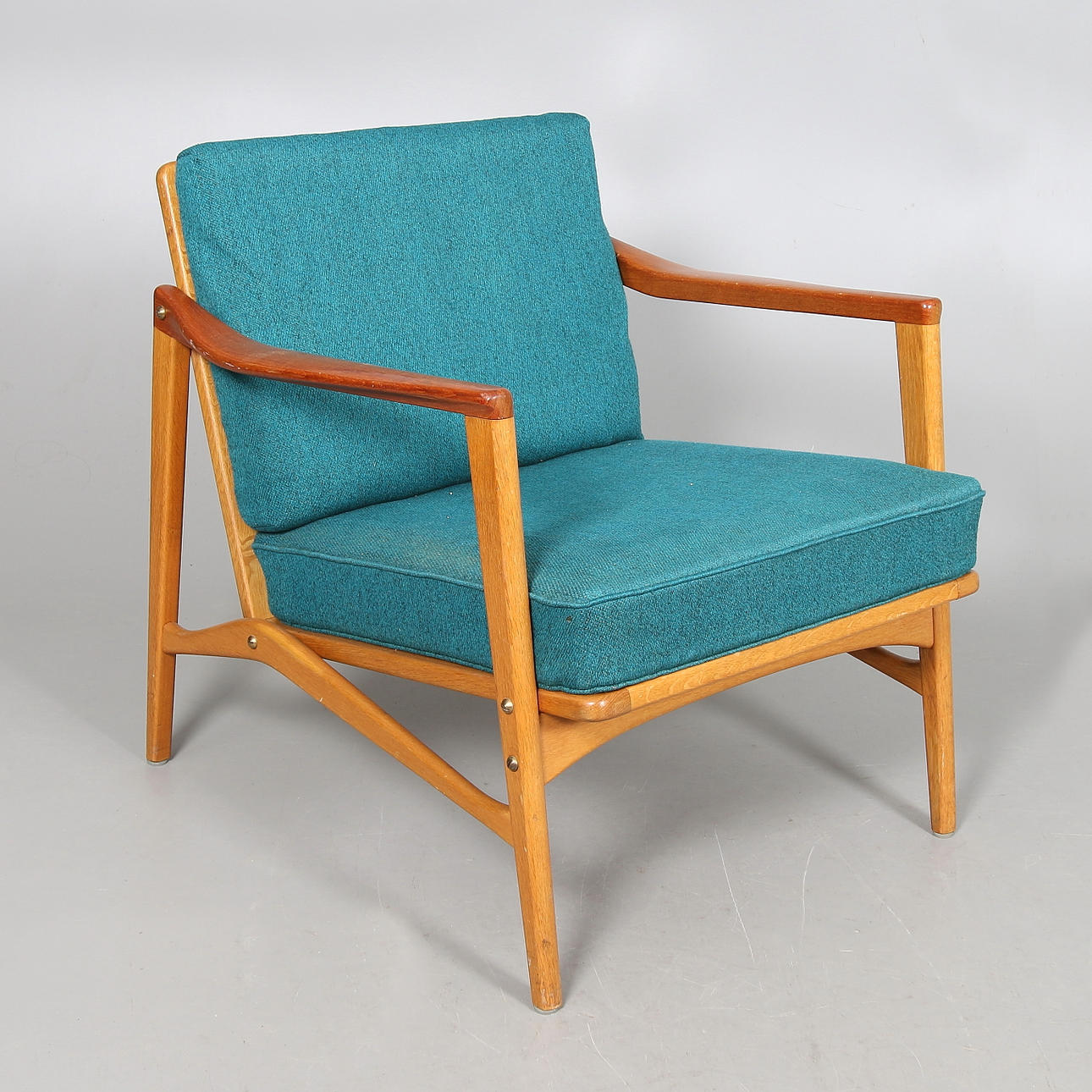 FÅTÖLJ, teak och ek, OPE möbler. 1960-tal.