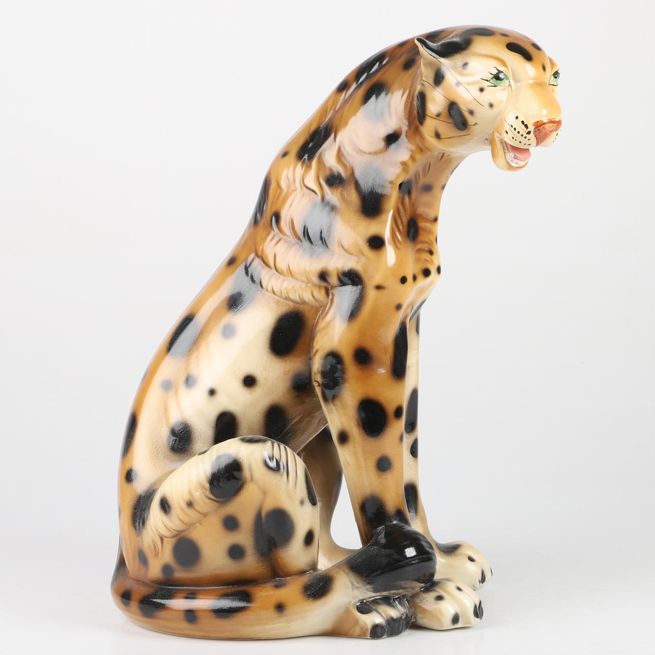 FIGURE, leopard, ceramic, 20th century.