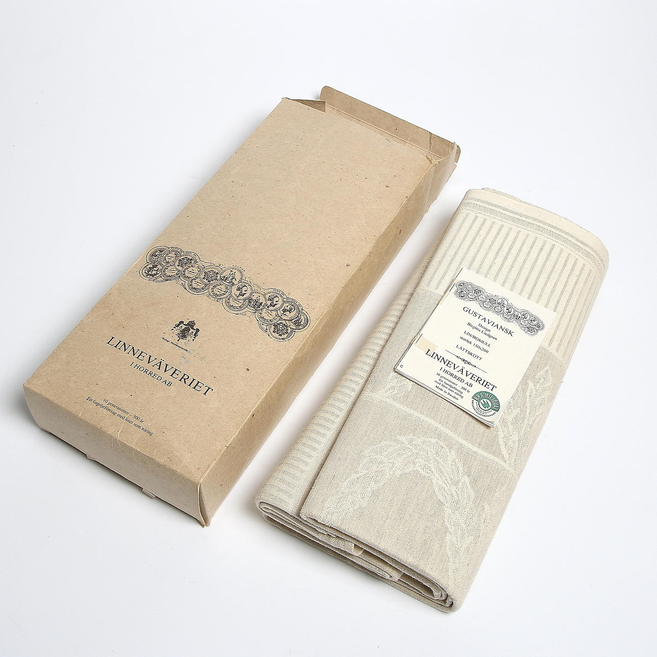 DUK, lin / bomull, gustaviansk stil, Birgitta Liedgren, Linneväveriet i Horred.