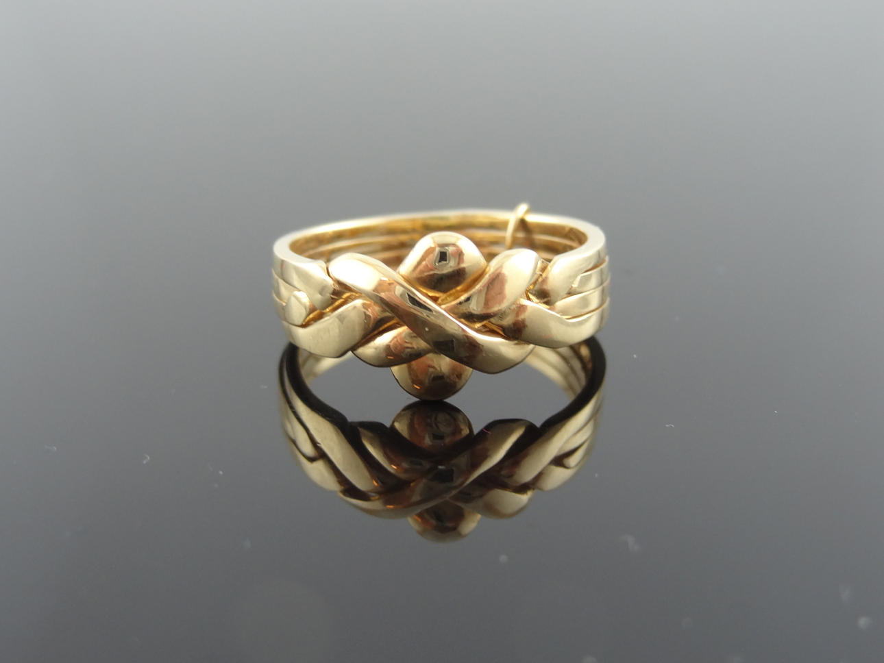 HERREN 18 Karat Gold Teufelsfaust Ring 4-tlg.