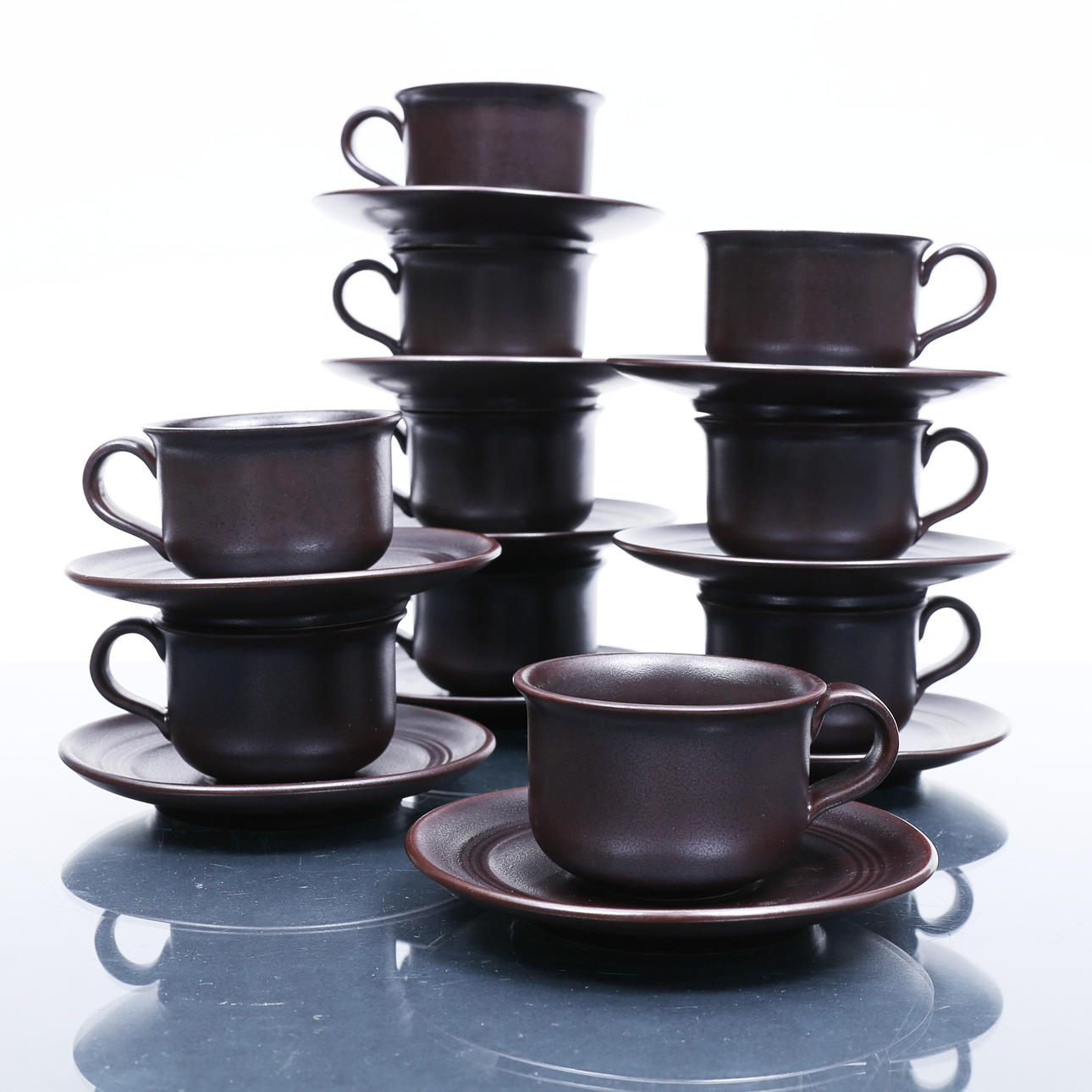 SERVISDELAR, 10 st, stengods, "Party", Höganäs.