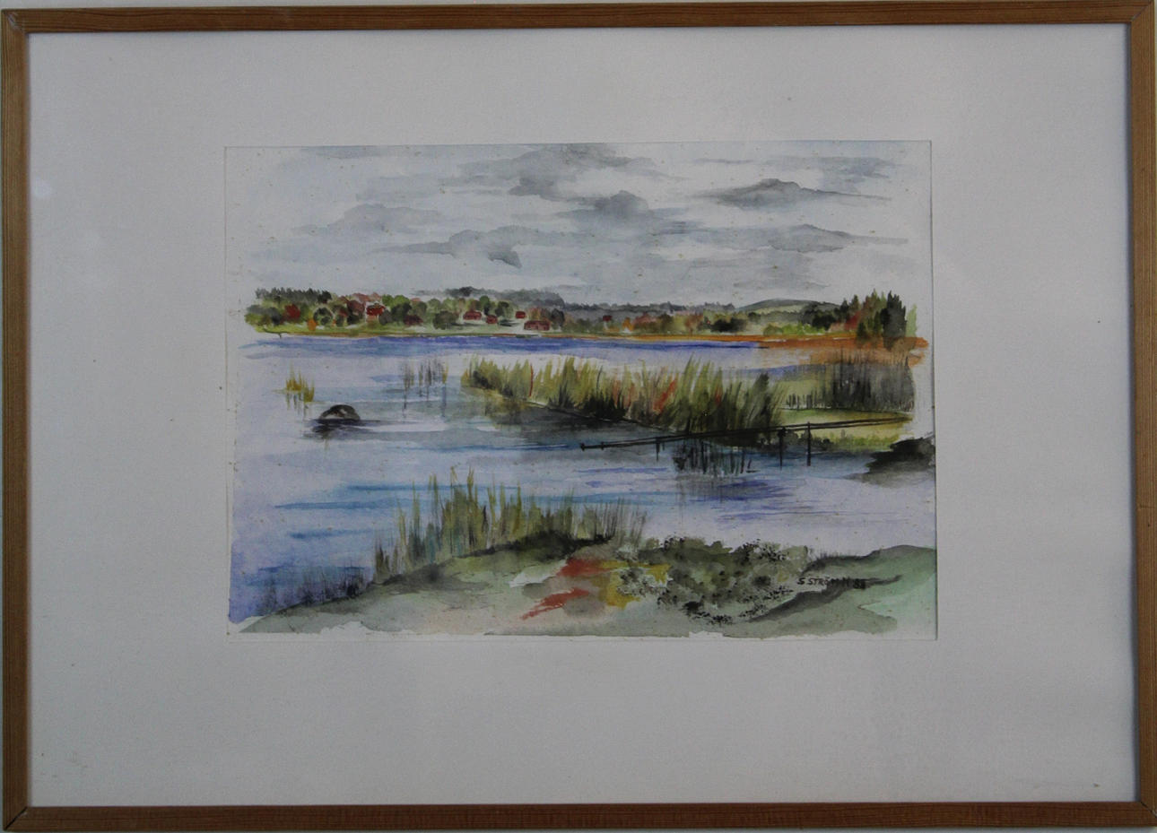 OIDENTIFIERAD KONSTNÄR. AKVARELL signerad S Ström.