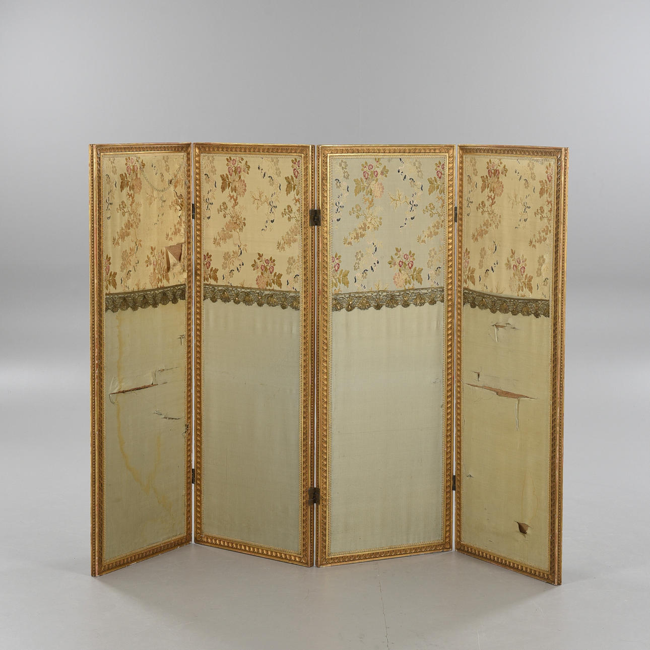 FOLDING SCREEN, Gustavian style, bronze frame.