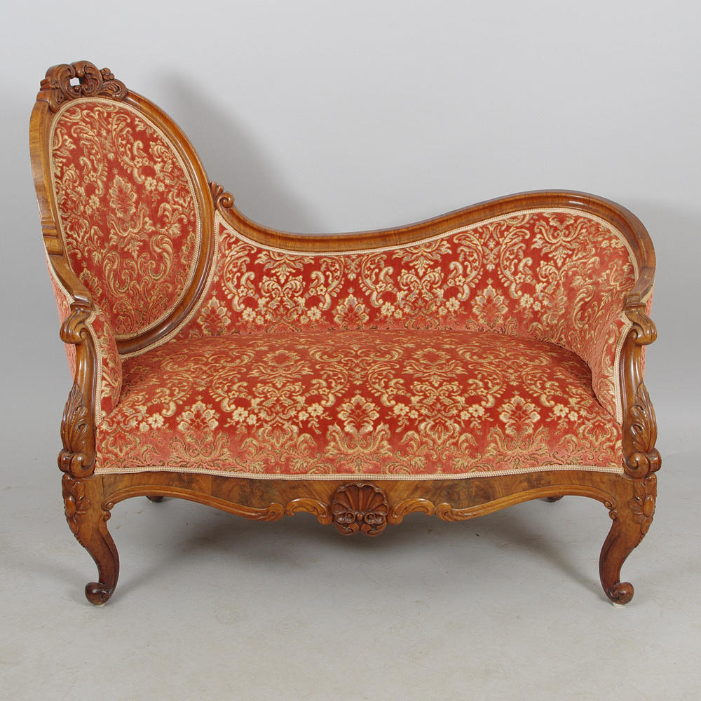 KANAPÉ, mahogny, rokokostil, sent 1800-tal.