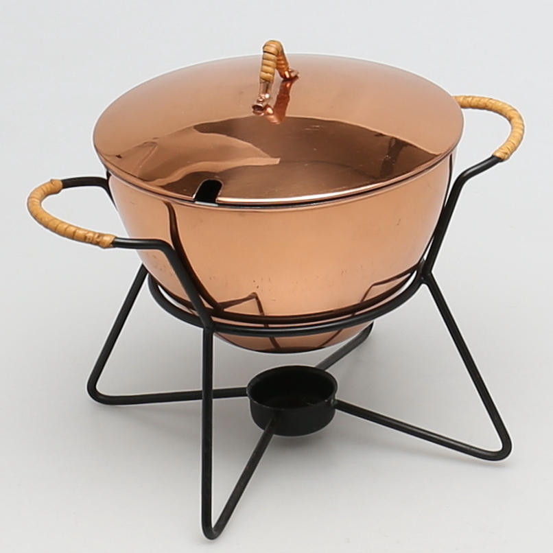 GUNNAR ANDER. Panna i koppar med rechaud. Ystad Metall. 1950-tal.