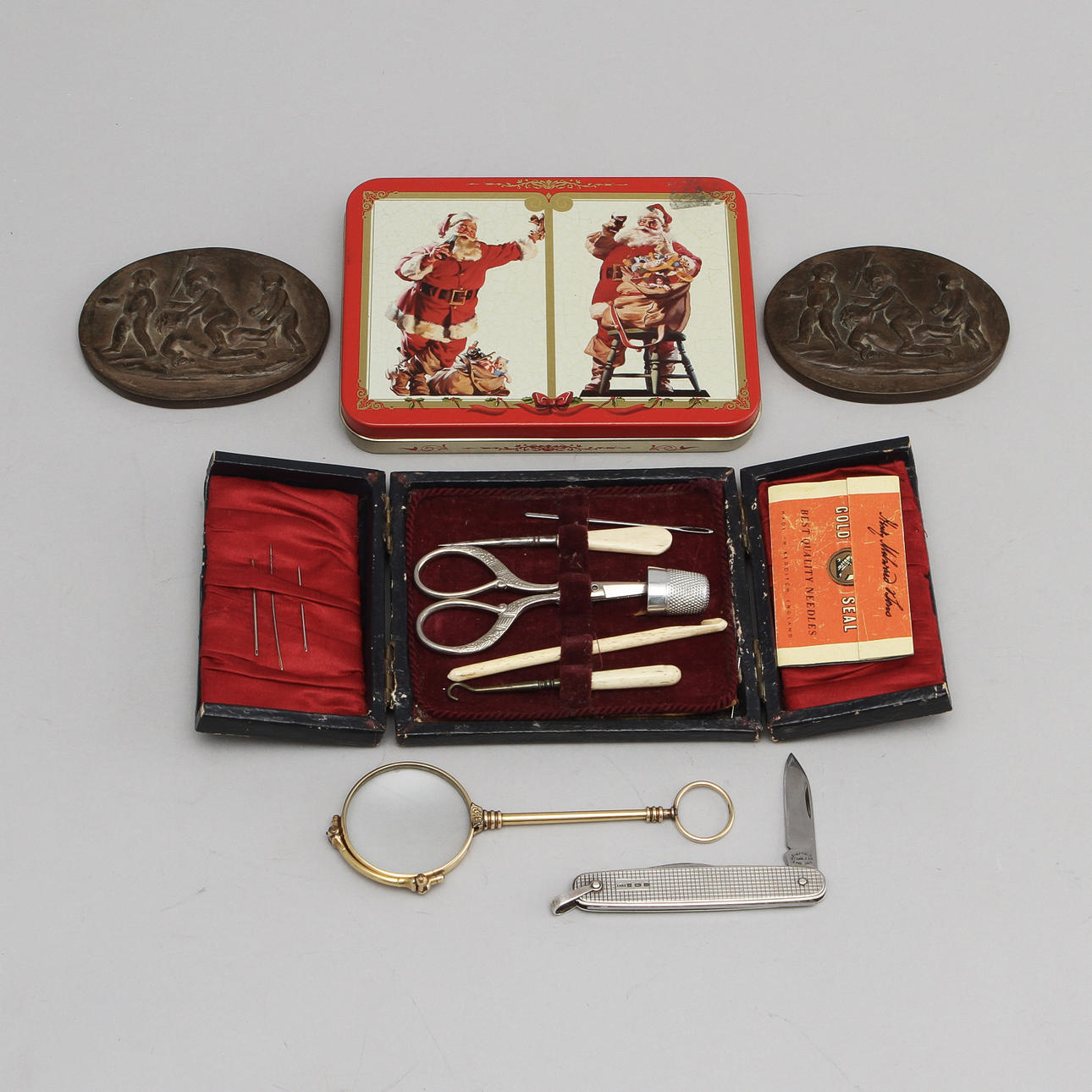 DIVERSE FÖREMÅL, 6 delar, 1800/1900-tal.