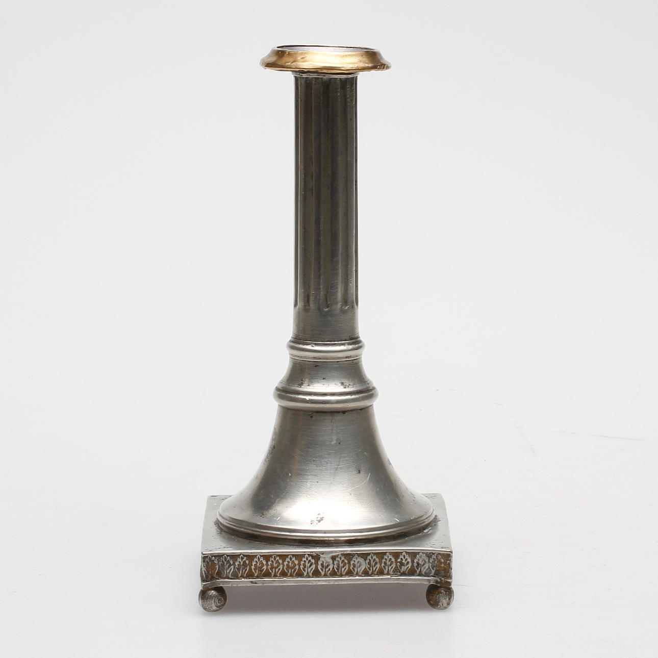 LJUSSTAKE, tenn, Niclas Anström, Wexiö, troligen 1820-tal.